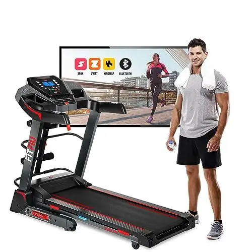 Produktbild: FITFIU Fitness MC-500 - Klappbares Laufband mit automatischer Steigung, 18 km/h, Pulsmesser, Bluetooth- und APP-Anbindung (Kinomap, Spax, Zwift), Lauffläche 41x123cm, max. Gewicht 120kg