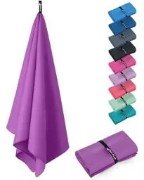 Produktbild: Fit-Flip Microfaser Handtücher - kompakt und leicht - Mikrofaser Handtuch schnelltrocknend - als Reisehandtuch, Sporthandtuch, Strandtuch - Badetuch groß (1x 160x80cm, Ultra Violet)