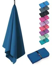 Produktbild: Fit-Flip Microfaser Handtücher - kompakt und leicht - Mikrofaser Handtuch schnelltrocknend - als Reisehandtuch, Sporthandtuch, Strandtuch - Badetuch groß (1x 180x90cm, Azure Blue)