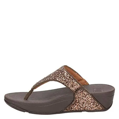 Produktbild: FITFLOP Damen LULU Glitter Toe-Thongs Sandal, Chocolate Metallic, 39 EU