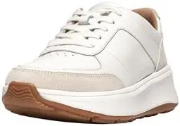 Produktbild: Fitflop Damen F-Mode Leather/Suede Flatform Sneakers Sneaker, Urban White, 40 EU