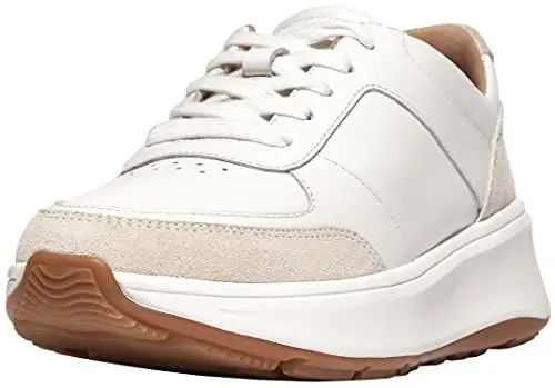 Produktbild: Fitflop Damen F-Mode Leather/Suede Flatform Sneakers Sneaker, Urban White, 40 EU