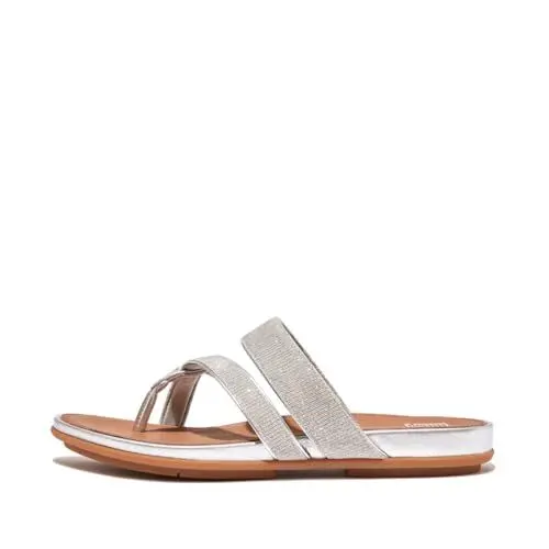 Produktbild: Fitflop Damen Gracie Shimmerlux Riemchensandalen Sandale, Silber, 38 EU