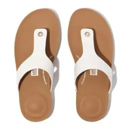 Produktbild: Fitflop Damen Iqushion Zehensandalen aus Leder Sandale, weiß, 39 EU