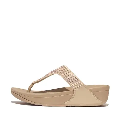 Produktbild: Fitflop Damen Lulu Crystal Embellished Toe-Post Sandale, Latte Beige, 37.5 EU