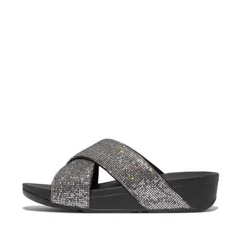 Produktbild: Fitflop Damen Lulu Glitterball Cross Slides Sandale, Silber, 36 EU