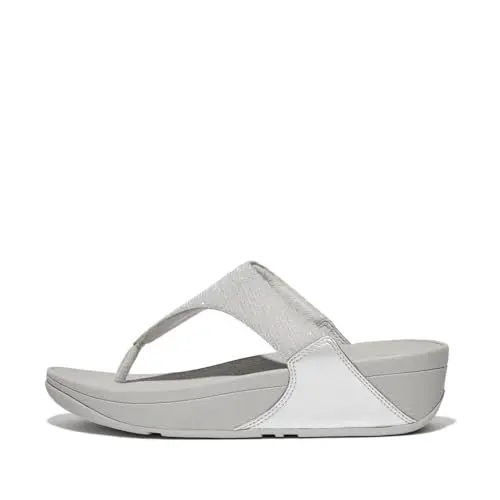 Produktbild: Fitflop Damen Lulu Shimmerlux Toe-Post Sandale, Silber, 38.5 EU