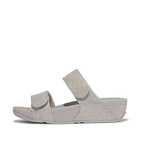 Produktbild: Fitflop Damen Lulu Adjustable Shimmerlux Slides Schiebe-Sandalen, Silber, 40 EU