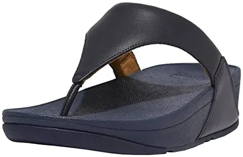 Produktbild: Fitflop Damen Lulu Zehentrenner aus Leder Flipflop, Dunkelblau, 41 EU