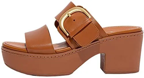 Produktbild: Fitflop Damen Pilar Clog Slide Leather Stitched Welt Schiebe-Sandalen, Light Tan, 39 EU