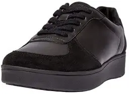 Produktbild: Fitflop Damen Rally Leather/Suede Panel Sneakers Sneaker, All Black, 41 EU