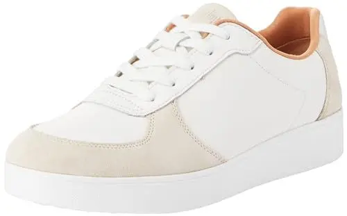 Produktbild: Fitflop Damen Rally Leather/Suede Panel Sneakers Sneaker, Urban White/Paris Grey, 43 EU