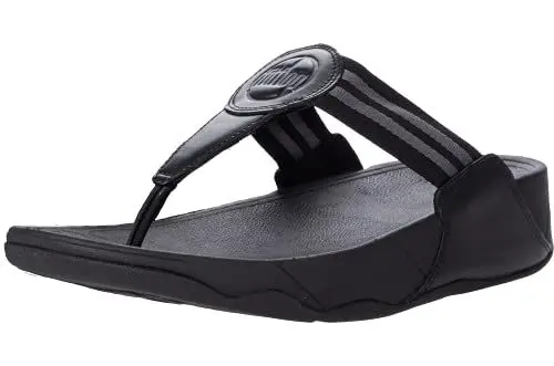 Produktbild: Fitflop Damen Walkstar Keilsandale, Schwarz, 37 EU Breit