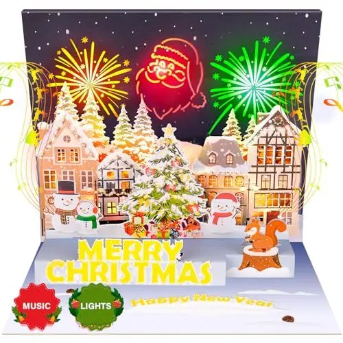 Produktbild: FITMITE Weihnachtsstadt-Feuerwerk-Grußkarte, Papier
