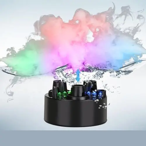 Produktbild: FITNATE 3 Kopf Ultraschall Nebler, Nebelmaschine, Kunststoff Ultraschall Vernebler, mit Ersatz Zerstäuberscheiben für Wasserfontäne Teich Aquarium Steingarten Waschbecken Halloween, 1500ml/H