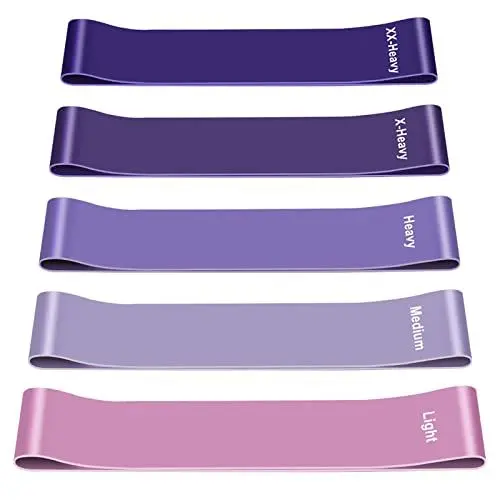 Produktbild: Fitnessbänder (5er Set), 5 Unterschiedlicher Stärke Fitnessband, Hautfreundlich Resistance Bands, Widerstandsbänder mit Tragebeutel für Muskelaufbau, Yoga, Pilates, Crossfit, Cardio, Männer Frauen