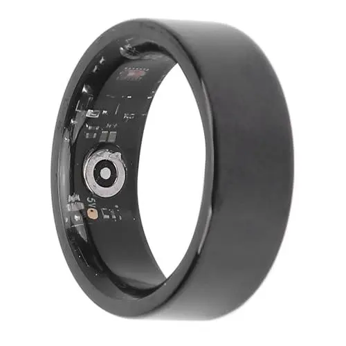 Produktbild: Fitnessring, Schrittzählung, Kalorienverbrauch, Distanz, Schlaf-Tracker, Schnellladung, 18-mAh, IP68 Wasserdicht, Edelstahl, App-verbunden, Größe 9 (9#)