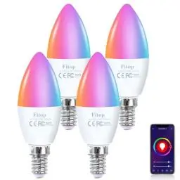 Produktbild: Fitop Alexa Smart Glühbirnen, E14 Wlan LED Lampen Dimmbar Glühbirne 4.9W 470Lm, 2700-6500K, RGB 16 Millionen Farben, App Steuern Kompatibel mit Alexa/Google Home, Sprachsteuerung 4 Pack