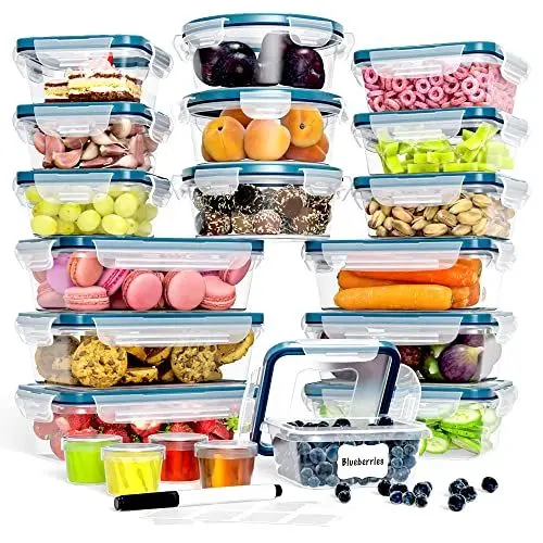 Produktbild: FITPREP 40teiliges Frischhaltedosen Set (20 Vorratsdosen mit 20 Deckel) Frischhaltedosen aus Kunststoff mit Deckel für Küche Haushalt Luftdicht, Auslaufsicher, Meal Prep Boxen