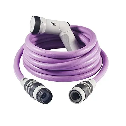 Produktbild: FITT IKON 10 m - Gartenschlauch, ausziehbar, kompakt, leicht und sofort einsatzbereit, mit Multifunktions-Pistole, Lavander