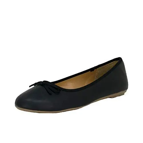 Produktbild: Fitters Footwear That Fits Damen Ballerina Lina PU Klassische Ballerinas Lederimitat Basic Übergröße (43 EU, schwarz)