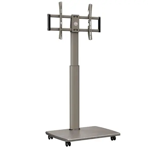 Produktbild: FITUEYES TV Bodenständer Rollbar mit Holzablage TV Standfuß TV Ständer Fernsehstand mit Rollen höhenverstellbar schwenkbar für 32 bis 70 Zoll Flachbildschirm bis zu 40kg. Max. VESA. 400 * 600