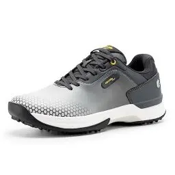 Produktbild: FitVille Extra Weit Golfschuhe für Herren wasserdicht Golfschuh Herren mit Schnürung Atmungsaktiv Trainingsschuh für Golf Hellgrau 49 EU X-Weit