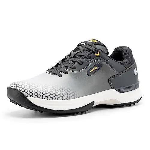 Produktbild: FitVille Extra Weit Golfschuhe für Herren wasserdicht Golfschuh Herren mit Schnürung Atmungsaktiv Trainingsschuh für Golf Hellgrau 49 EU X-Weit