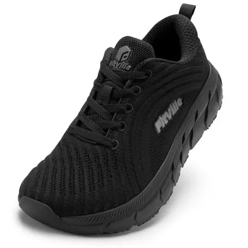 Produktbild: FitVille Extra Weite Laufschuhe Herren Joggingschuhe Sportschuhe Leichte Barfußschuhe Sneaker Atmungsaktive Turnschuhe Bequeme Walkingschuhe,Schwarz,Schwarz,44 EU,X-Weit