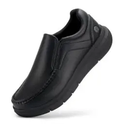 Produktbild: FitVille Weit Slip on Slipper & Mokassins für Herren EasyWalk Lederschuhe Freizeitschuhe Anzugschuhe Schwarz 43 EU Weit