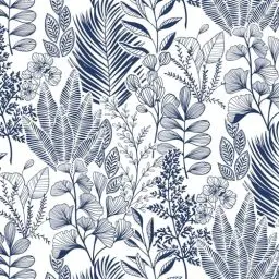 Produktbild: Fiula Blätter Selbstklebende Tapete 41CMx3M Klebefolie Möbel Tropical Tapeten Blau und Weiß Klebetapete Möbelfolie Wandtapete Vinyl Wasserdicht DIY Wandbelag für Wohnzimmer Schlafzimmer Wallpaper