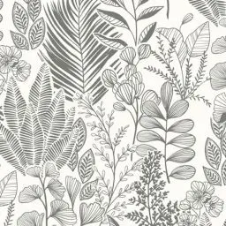 Produktbild: Fiula Blätter Selbstklebende Tapete 41CMx5M Tropical Tapeten Klebefolie Möbel Klebetapete Möbelfolie Wandtapete Vinyl Wasserdicht DIY Wandbelag für Wohnzimmer Schlafzimmer Beige Grau Abnehmbar