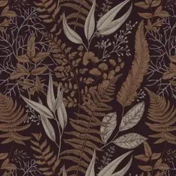 Produktbild: Fiula Selbstklebende Tapete 41CM*6M Blätter Tapeten Dunkelbraun Klebefolie Vinyl Selbstklebend Möbelfolie Vintage Klebetapete Wandtapete Dekorfolie für Wohnzimmer Schlafzimmer Abnehmbar Wallpaper