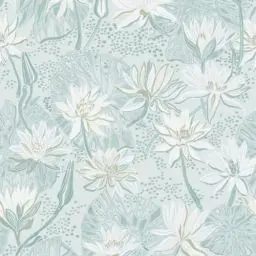 Produktbild: Fiula Selbstklebende Tapete Blumen Blumentapete 39.5x300CM Tapeten Blau Weiß Wandpapier Klebefolie Möbel Vinyl Floral Wallpaper Wasserdicht Renovierung Wohnzimmer Wandtapete Vintage Dekorfolie Lotos