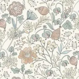 Produktbild: Fiula Tapeten Blumen 41x300CM Selbstklebende Tapete DIY Möbelfolie Bunt Blumentapete Blätter Floral Klebefolie Wandtapete Wohnzimmer Schlafzimmer Möbel Vinyl Dekorfolie Selbstklebend Rot Grün Creme
