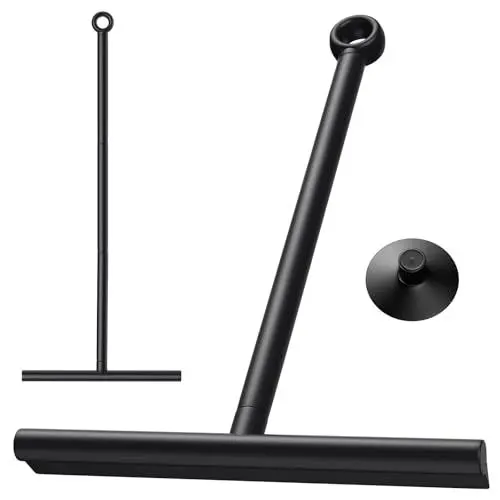 Produktbild: FIVAVA Verstellbarer Duschabzieher 30-61-89cm,Abzieher Dusche Boden Schwarz mit Langem Stiel,Wasserschieber Bodenabzieher,Fensterabzieher mit Saugnapf für Wasser, Fliesen,Glas,Spiegel