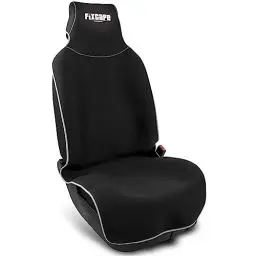 Produktbild: fixcape Neoprene Auto-Sitzschoner Vordersitze - Schoner Autositz vorne - Sitzauflage Auto universal wasserdicht - Werkstatt Sport Hobby (schwarz/grau)