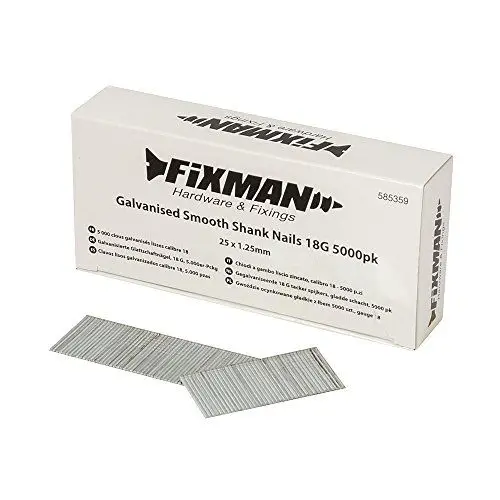 Produktbild: Fixman 585359 Galvanisierte Glattschaftnägel, 18 G, 5.000er-Pckg, 5000 Stück, 25 x 1.25 mm
