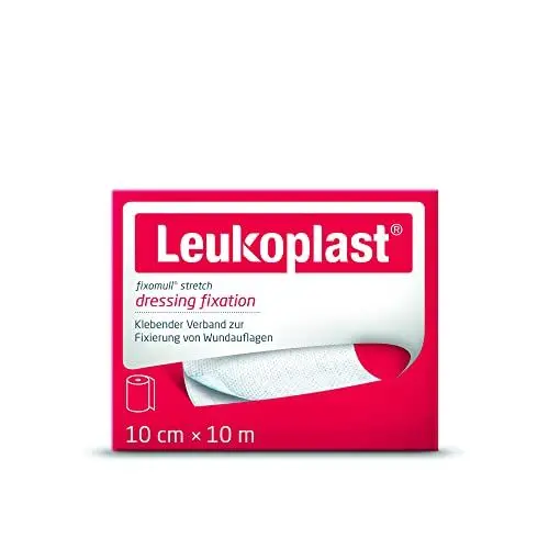 Produktbild: Fixomull® stretch von Leukoplast®, vollflächige Fixierung, 10 cm x 10 m, 1 Rolle, für empfindliche Haut
