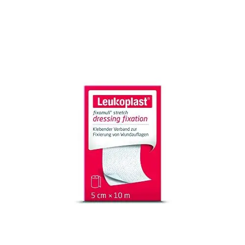 Produktbild: Fixomull® stretch von Leukoplast®, vollflächige Fixierung, 5 cm x 10 m, 1 Rolle, für empfindliche Haut