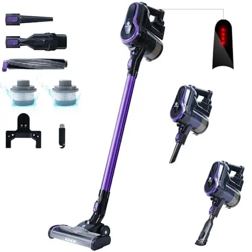 Produktbild: FixtFixer X6 Akku Staubsauger,250W/25000Pa Staubsauger Kabellos Bis zu 55Mins Laufzeit und LED-Licht,Staubsauger für Tierhaare Hartböden Teppich