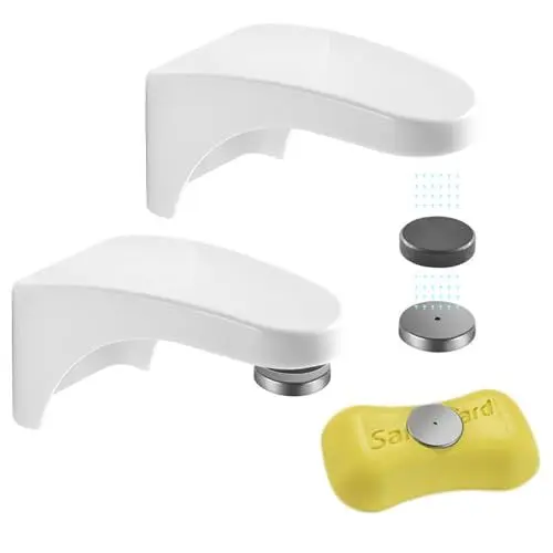 Produktbild: Fiyuer 2 Stück Seifenhalter Magnet, Seifenhalter ohne Bohren Seifenschale, Magnet Seifenhalter Weiß, Soap Holder in Küche und Bad, Platz Sparen