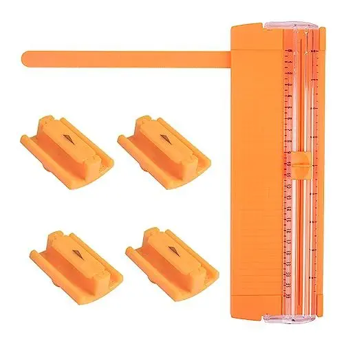 Produktbild: Fiyuer Papierschneider A4 mit 4 Ersatzklingen, Tragbare Papierschneidemaschine A4, Schneidemaschine Papier A4, Mini Papierschneider für Scrapbooking Karten Bastelpapier Etikett