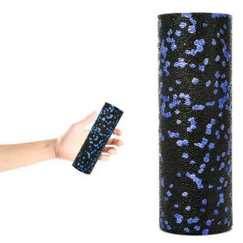 Produktbild: FIZYO Faszienrolle zur Fitness, Yoga und Rehabilitation, Selbstmassage Massagerolle für Rücken Wirbelsäule, Foam Roller mittelharter EPP-Schaumstoff, inklusive Transporttasche (Blau, 15 x 5 cm)