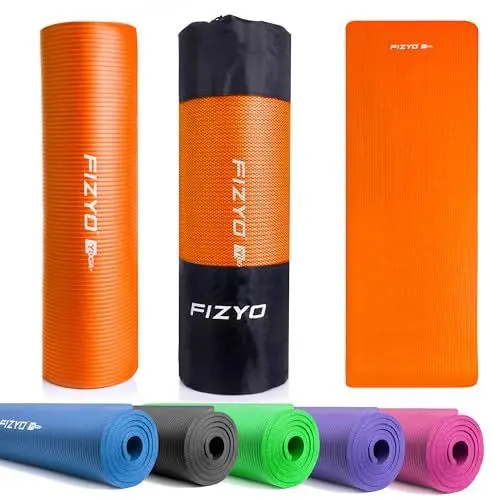 Produktbild: FIZYO Yogamatte Gymnastikmatte Fitnessmatte Trainingsmatte Turnmatte | für Yoga, Training, Erholung und Entspannung | NBR-Foam, Synthetischer Kautschuk | 183 x 61 x 1 cm (Orange)