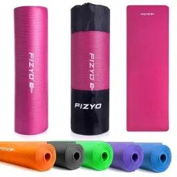 Produktbild: FIZYO Yogamatte Gymnastikmatte Fitnessmatte Trainingsmatte Turnmatte | für Yoga, Training, Erholung und Entspannung | NBR-Foam, Synthetischer Kautschuk | 183 x 61 x 1 cm (Rosa)