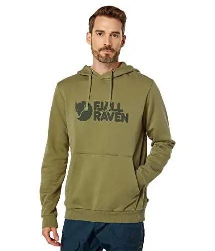 Produktbild: Fjällräven Herren Logo Hoodie M Sweatshirt, Olivgrün Hell, M EU
