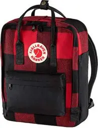 Produktbild: Fjallraven Fjällräven, Kånken Re-Wool , Rucksack, Rot Schwarz, Onesize, Unisex-Erwachsener, 28x12x36cm
