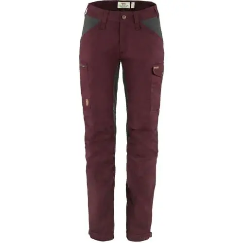 Produktbild: Fjallraven Womens Kaipak Trousers Curved W Pants, Dark Garnet-Dark Grey, 34