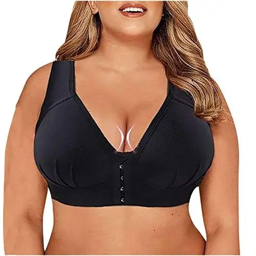 Produktbild: FJKVAVF Black of Friday Angebote 2024 Damenmode Bustiers Fuer Damen Grosse Groessen Sport BH Ohne Buegel Gepolstert Damen BH Baumwolle Ohne Buegel Comfort BH Große Brüste Damen Große Größen Sale